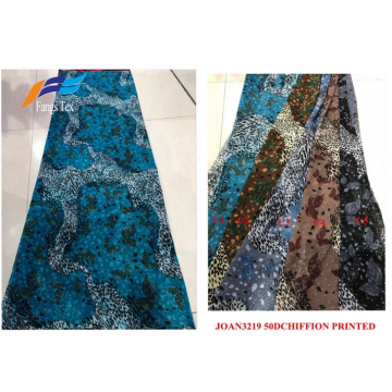 Polyester 50D Arap Şifon Baskılı Abaya Elbise Kumaşı